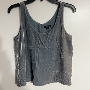 NWT J Crew Gray Velvet Scoop Neck Sleeveless Dressy Tank Top Womens Size 4